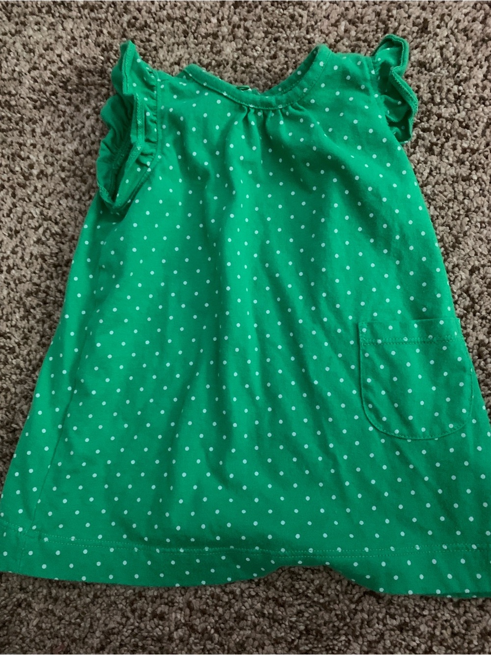 Primary Green Polka Dot Baby Dress